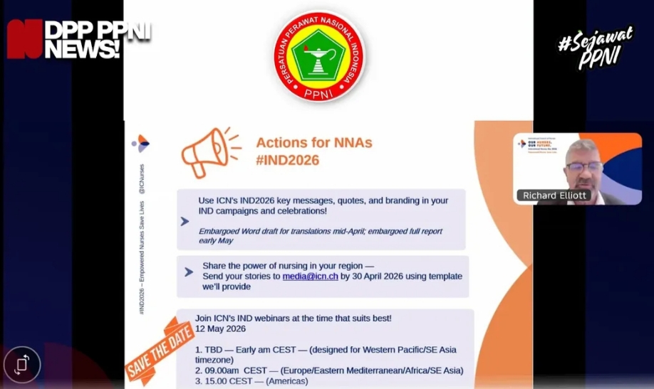 DPP PPNI Ikuti Webinar Empowered Nurses Save Lives: Menuju Kualitas Terbaik Bagi Keamanan Pasien