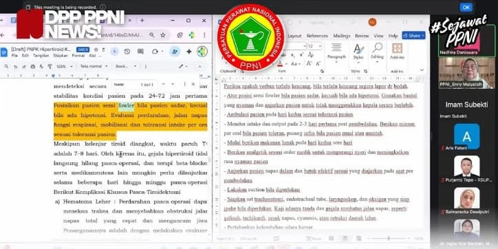 PPNI Kawal Finalisasi PNPK Tata Laksana Hipertiroid Untuk Dewasa: Menuju Kualitas Layanan Paripurna