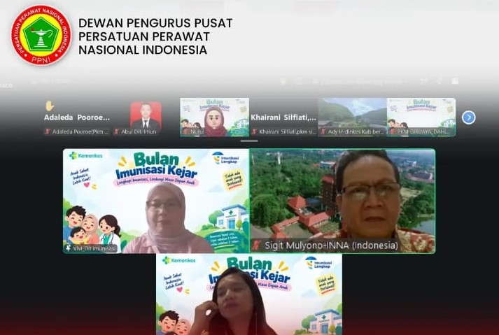PPNI Ikuti Sosialisasi Pelaksanaan Bulan Imunisasi Kejar Kemenkes RI: Cegah Terjadinya KLB